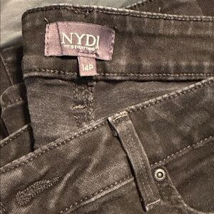 NYDJ Black Denim Jeans 14p Marilyn Straight